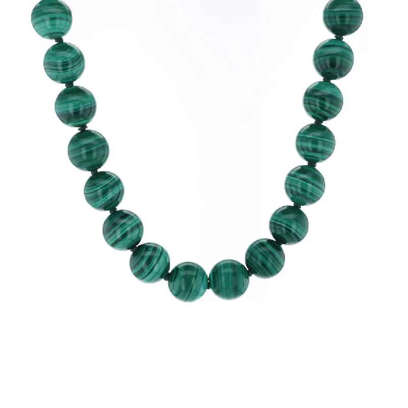 Ladies rings creative styles-Malachite Bead Necklace