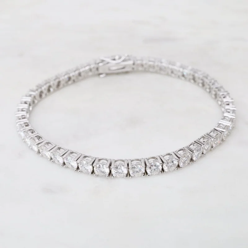 Ladies bracelets holiday treasures-4mm Moissanite Tennis Bracelet