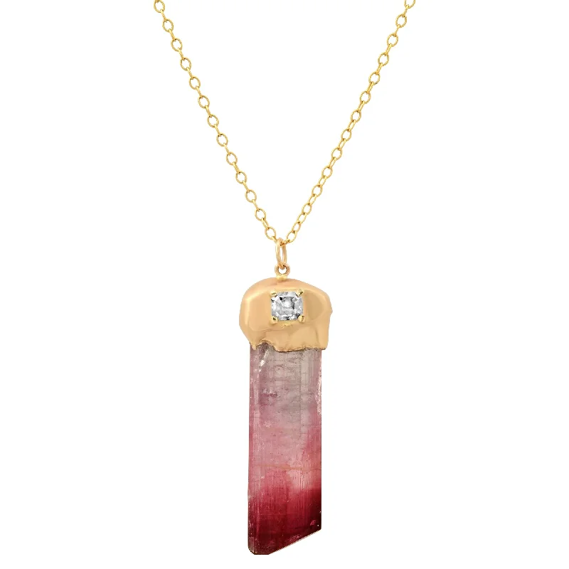 Ladies rings white gold-Tourmaline Crystal Necklace