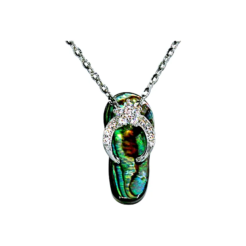 Ladies rings care tips-Abalone Flip Flop Necklace