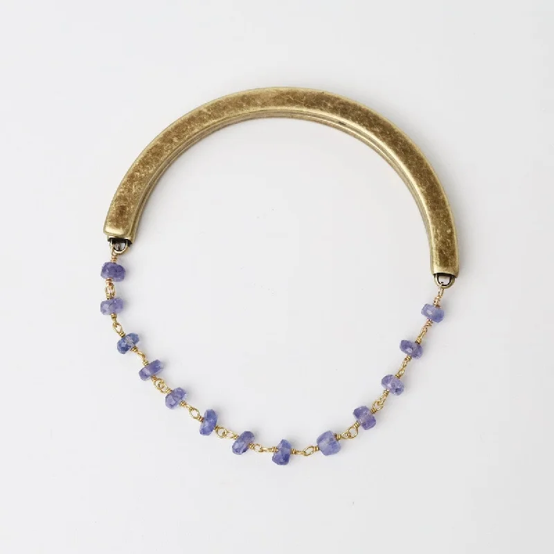 Ladies bracelets birthday surprises-Single Bead Chain of Tanzanite Bracelet