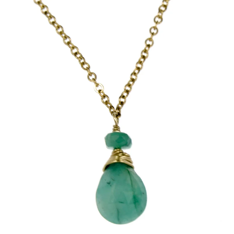 Ladies rings modern appeal-Emerald One Drop Necklace