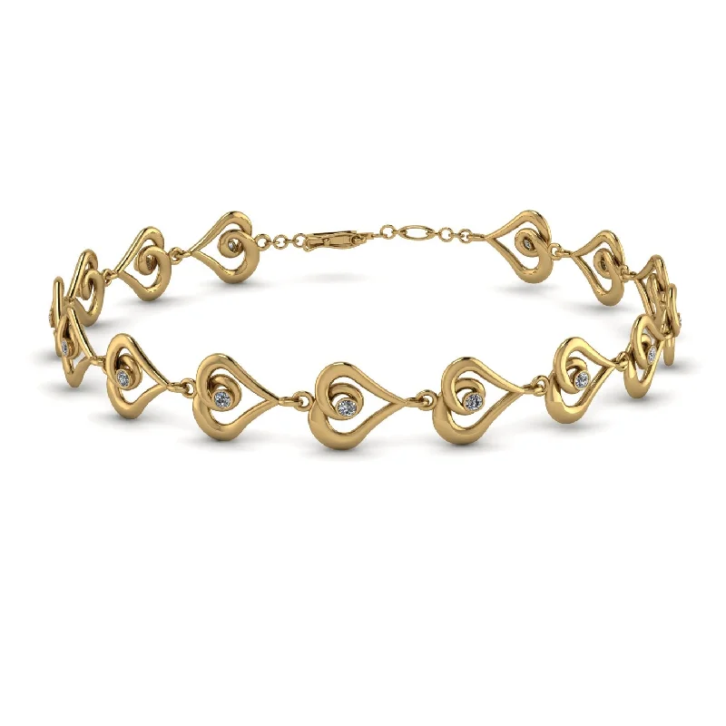 Ladies bracelets luxury choices-Heart Diamond Bracelet - Martha No. 1