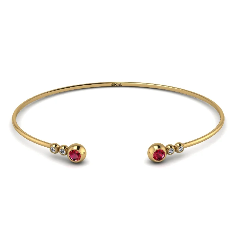 Ladies bracelets price range-Geometric Bezel Ruby Bracelet - Josie No. 10