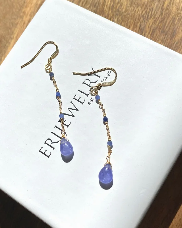 Ladies earrings personalized-Tanzanite Bohemian Earrings