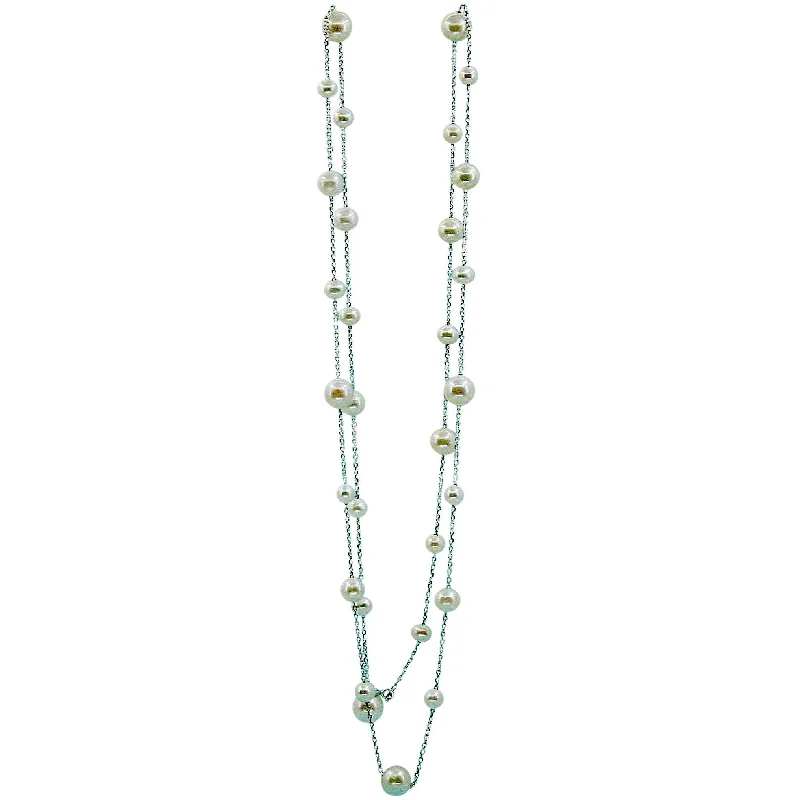 Ladies rings heart shapes-Crémeuse Pearl Necklace