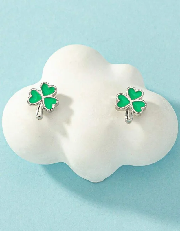 Ladies earrings subtle luxury-St. Patrick's Day Clover Earrings