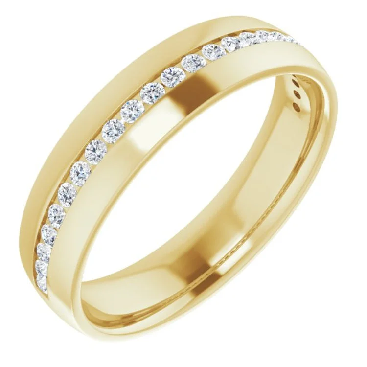 Ladies rings sterling silver-14K Yellow 3/8 CTW Natural Diamond Band