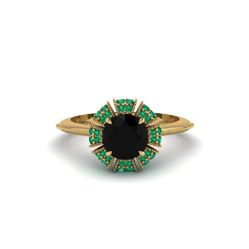 Ladies engagement rings customer reviews-Emerald Crown Halo Engagement Ring - Annie No. 22