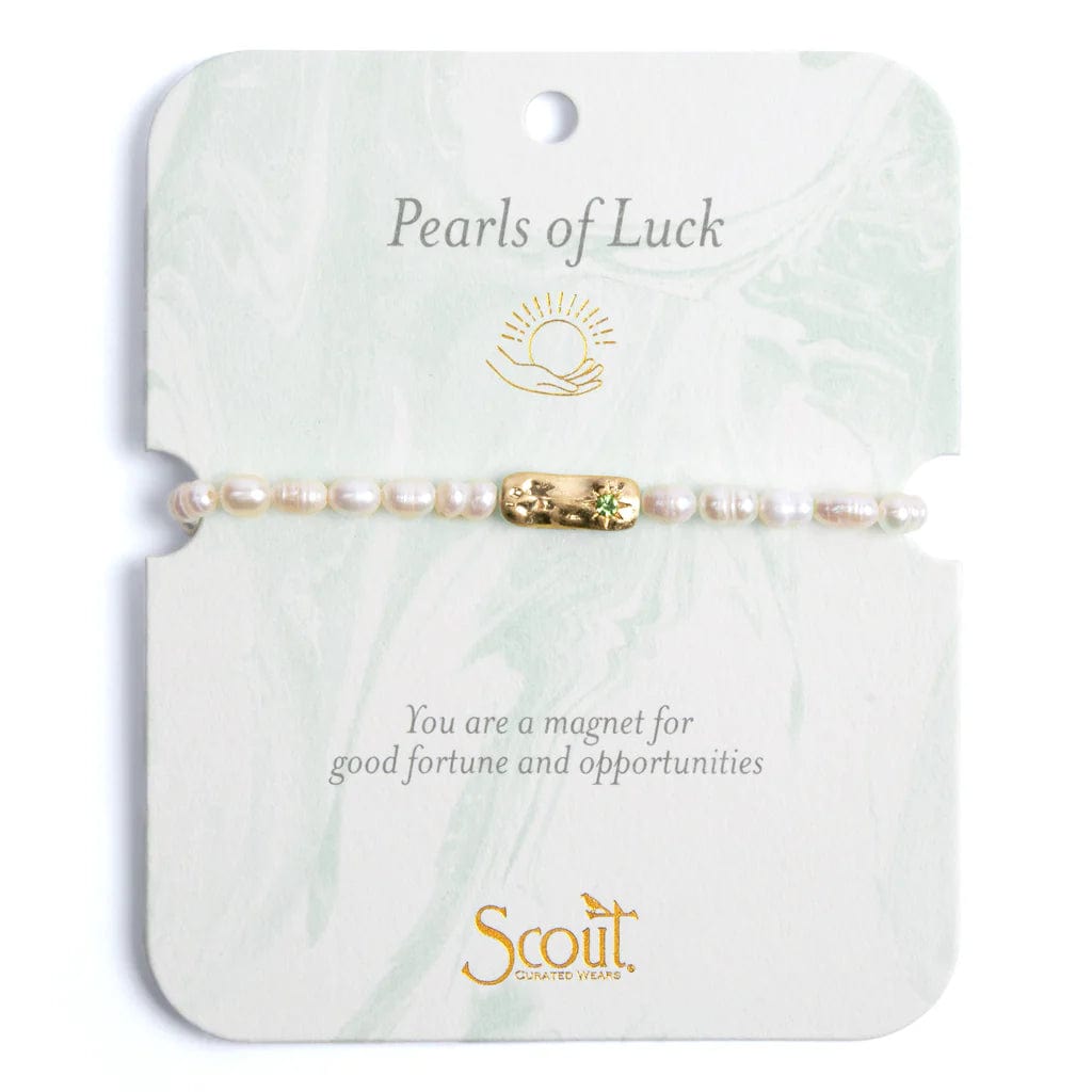 Ladies bracelets latest designs-Pearls of Luck Affirmation Bracelet in Gold