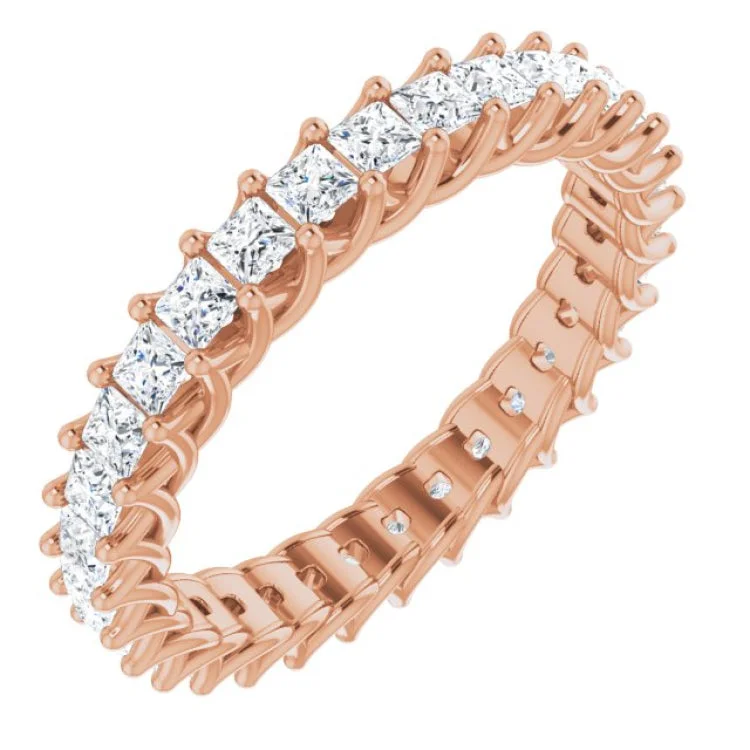 Ladies rings lightweight options-14K Rose 1 1/2 CTW Diamond Eternity Band