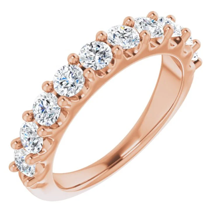 Ladies rings gothic appeal-14K Rose 1 1/5 CTW Diamond Anniversary Band