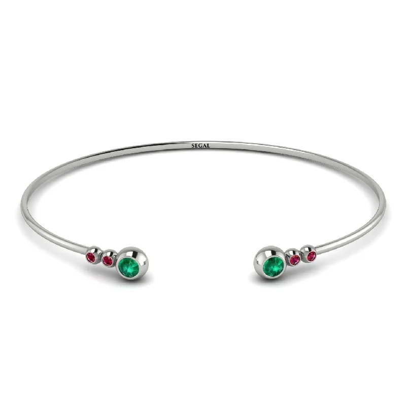 Ladies bracelets mature styles-Geometric Bezel Emerald Bracelet - Josie No. 51