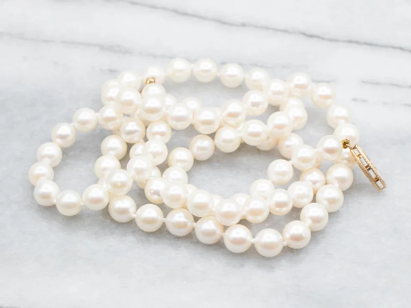 Ladies rings casual vibes-Saltwater Pearl Beaded Necklace with Filigree Clasp