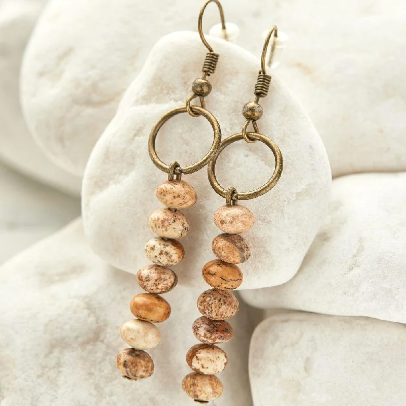 Ladies earrings anniversary picks-Vintage Jasper Earrings