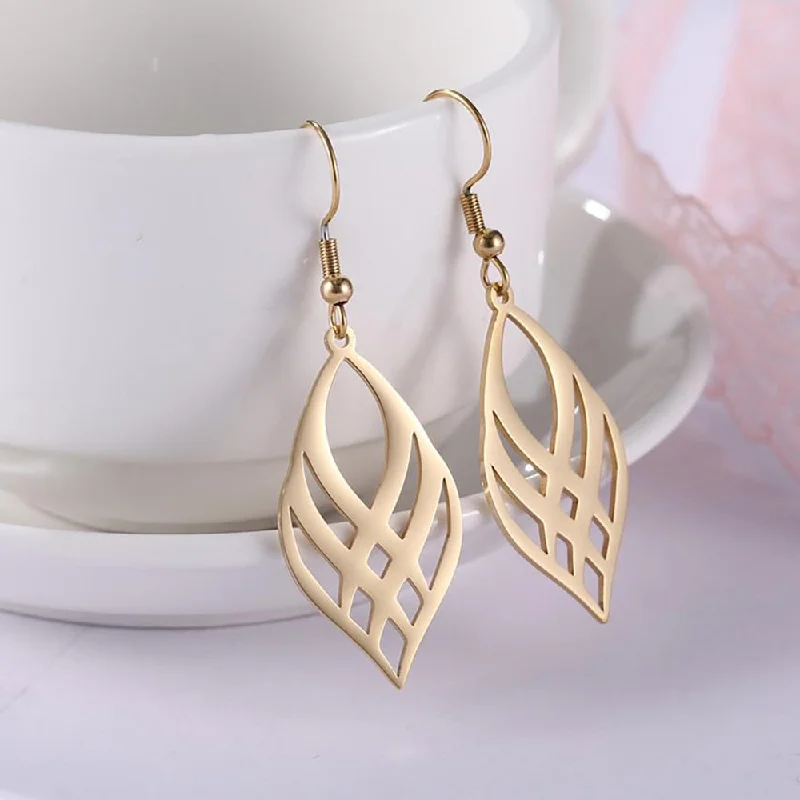 Ladies earrings luxury choices-Stainless Steel Geometric Drop Earrings