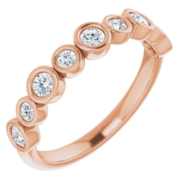 Ladies rings couple rings-14K Rose 1/2 CTW Lab-Grown Diamond Anniversary Band