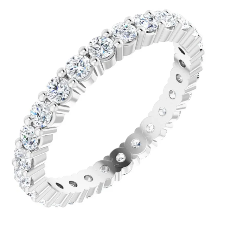 Ladies rings birthday treats-14K White 9/10 CTW Lab-Grown Diamond Eternity Band Size 5