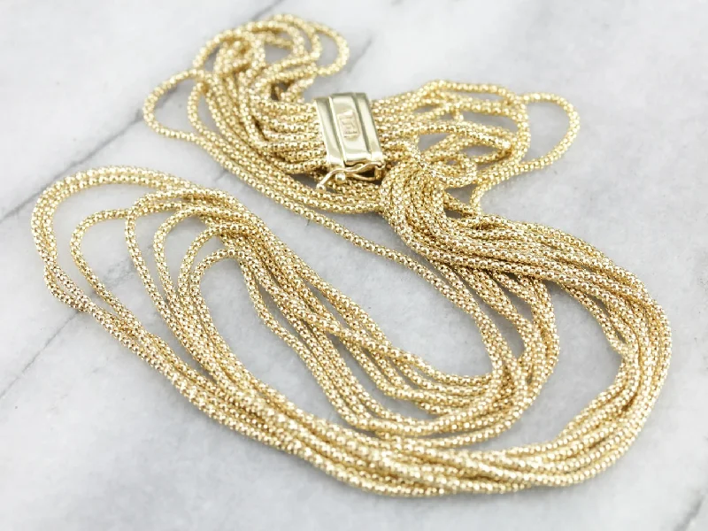 Ladies rings engraved names-Yellow Gold Multi Strand Necklace