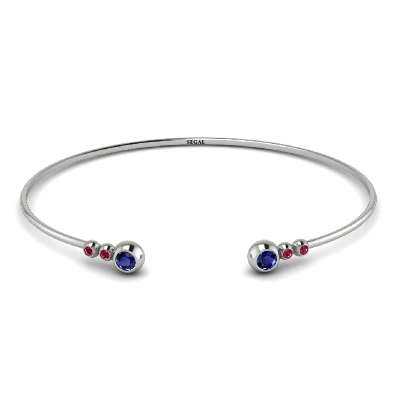 Ladies bracelets store finds-Geometric Bezel Sapphire Bracelet - Josie No. 60