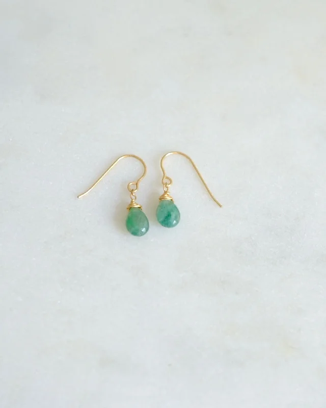 Ladies earrings personalized-Emerald deep green Earrings