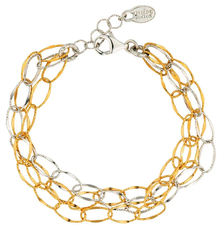 Ladies bracelets fashion picks-Sterling Silver & Yellow Gold Plated Cara Bracelet