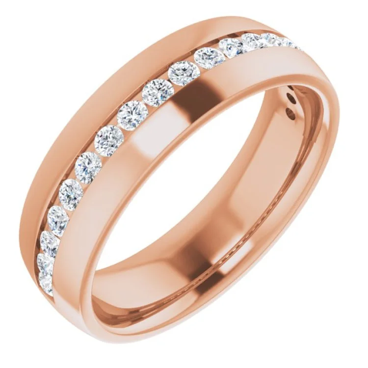 Ladies rings casual vibes-14K Rose 1/2 CTW Natural Diamond Band