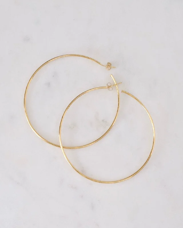 Ladies earrings stud trends-Gold Large Hoop Earrings