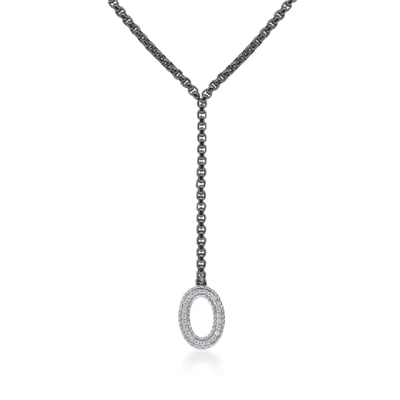 Ladies rings couple rings-0.19 ctw Diamond Lariat Cable Necklace