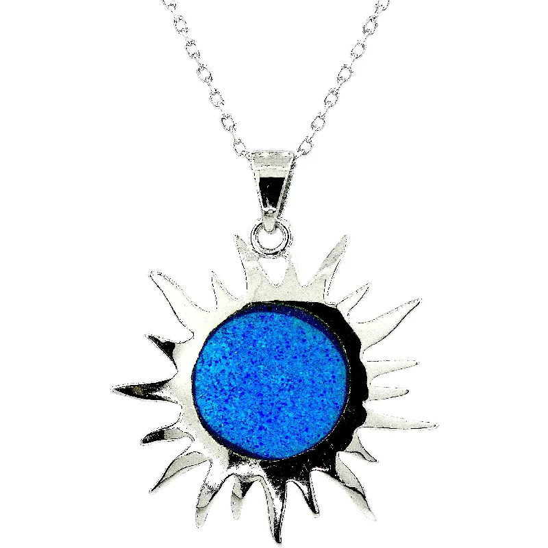 Ladies rings care tips-Ocean Blue Sun Necklace