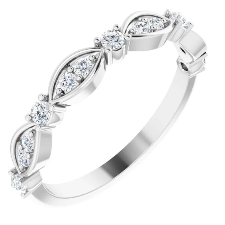 Ladies rings everyday wear-14K White 1/3 CTW Lab-Grown Diamond Anniversary Band