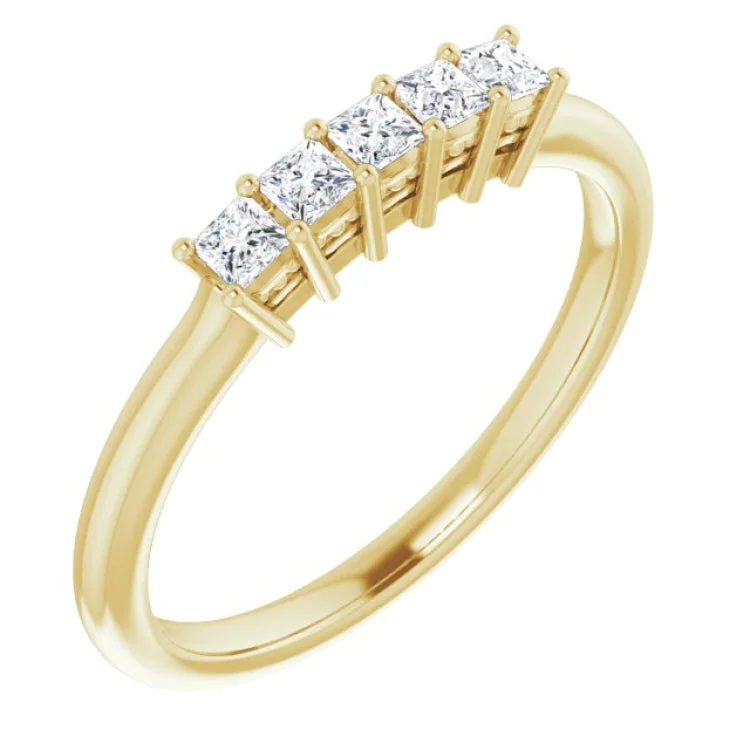 Ladies rings gold-plated-14K Yellow 1/4 CTW Natural Diamond Anniversary Band