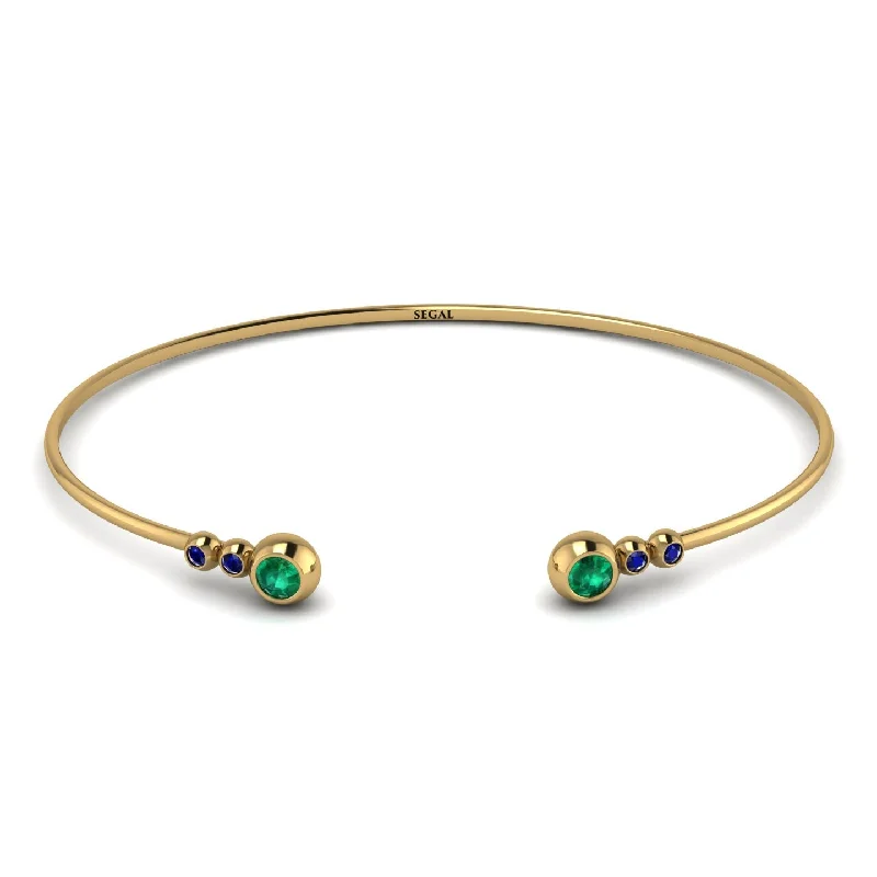 Ladies bracelets heart motifs-Geometric Bezel Emerald Bracelet - Josie No. 64