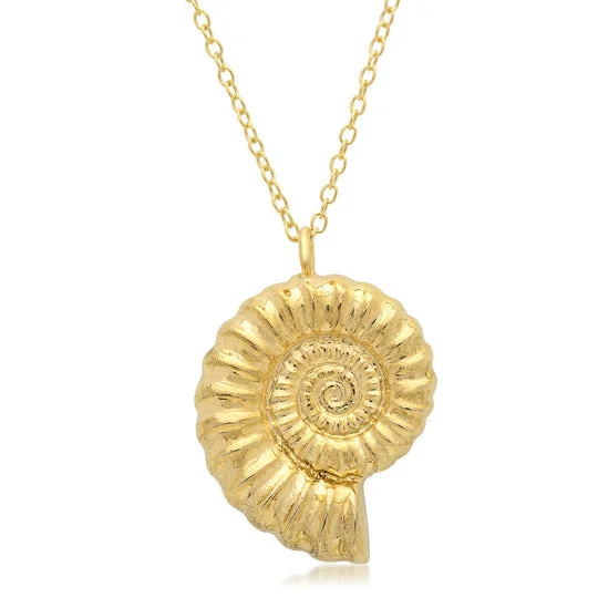 Ladies rings sterling silver-Ammonite Necklace