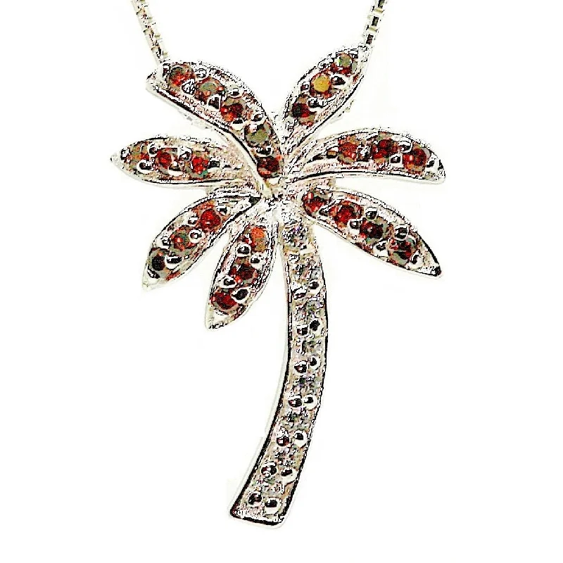 Ladies rings party wear-Florida Cabernet Palm Tree Necklace