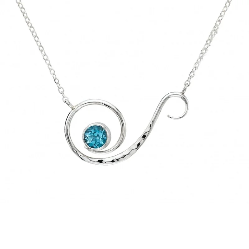 Ladies rings Valentine’s Day-Blue Topaz Sterling Silver Necklace