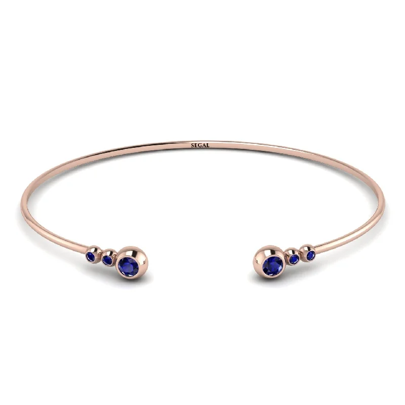 Ladies bracelets e-commerce sites-Geometric Bezel Sapphire Bracelet - Josie No. 74