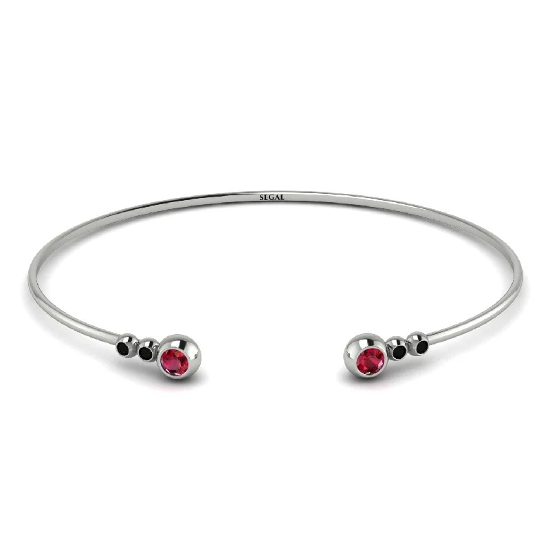 Ladies bracelets Valentine’s Day-Geometric Bezel Ruby Bracelet - Josie No. 42