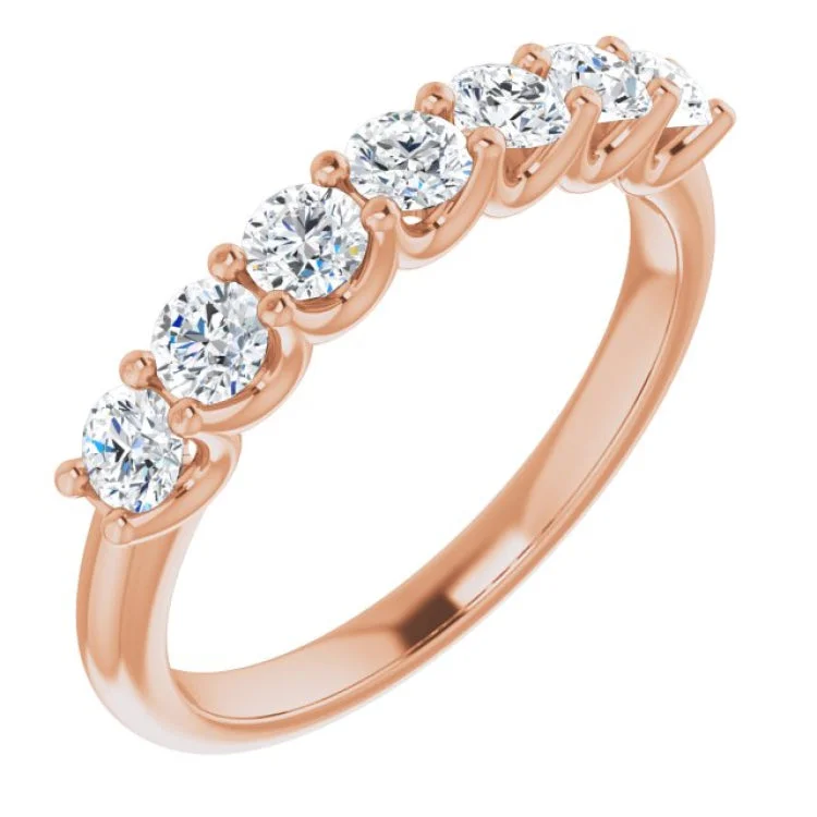 Ladies rings couple rings-14K Rose 5/8 CTW Natural Diamond Anniversary Band