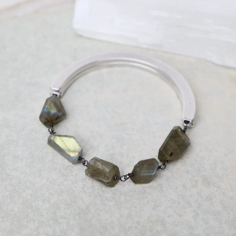 Ladies bracelets investment pieces-Single Bead Chain of Labradorite Bracelet