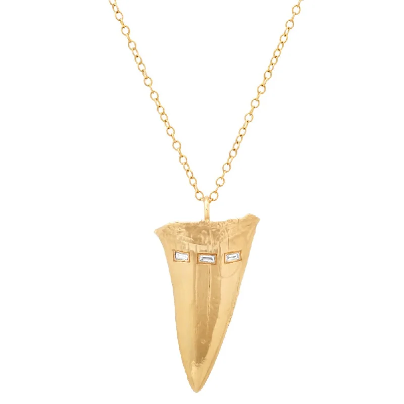 Ladies rings hypoallergenic-Large Mako Tooth Necklace