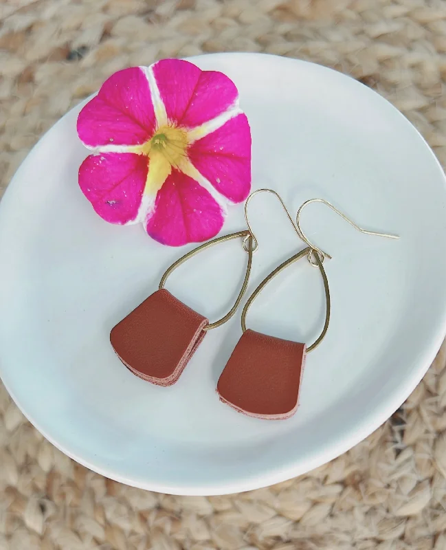 Ladies earrings friendship pairs-Gorgeous Folded Leather Earrings