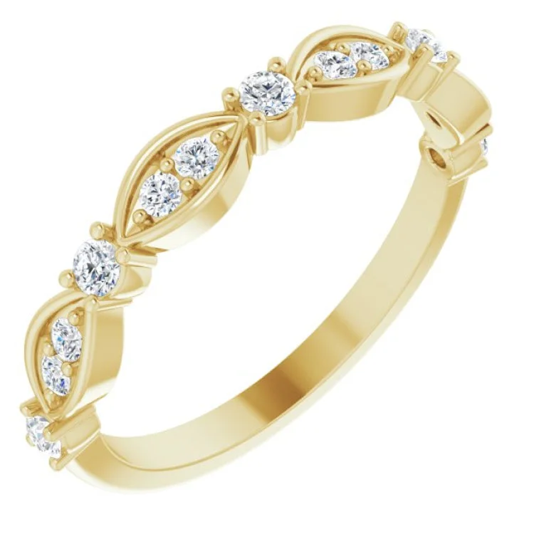 Ladies rings unique designs-14K Yellow 1/3 CTW Lab-Grown Diamond Anniversary Band