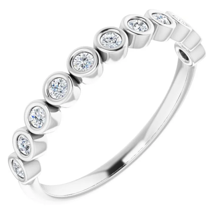 Ladies rings gold designs-Platinum 1/5 CTW Natural Diamond Anniversary Band