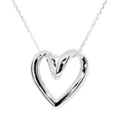 Ladies rings minimalist trends-Open Heart Necklace