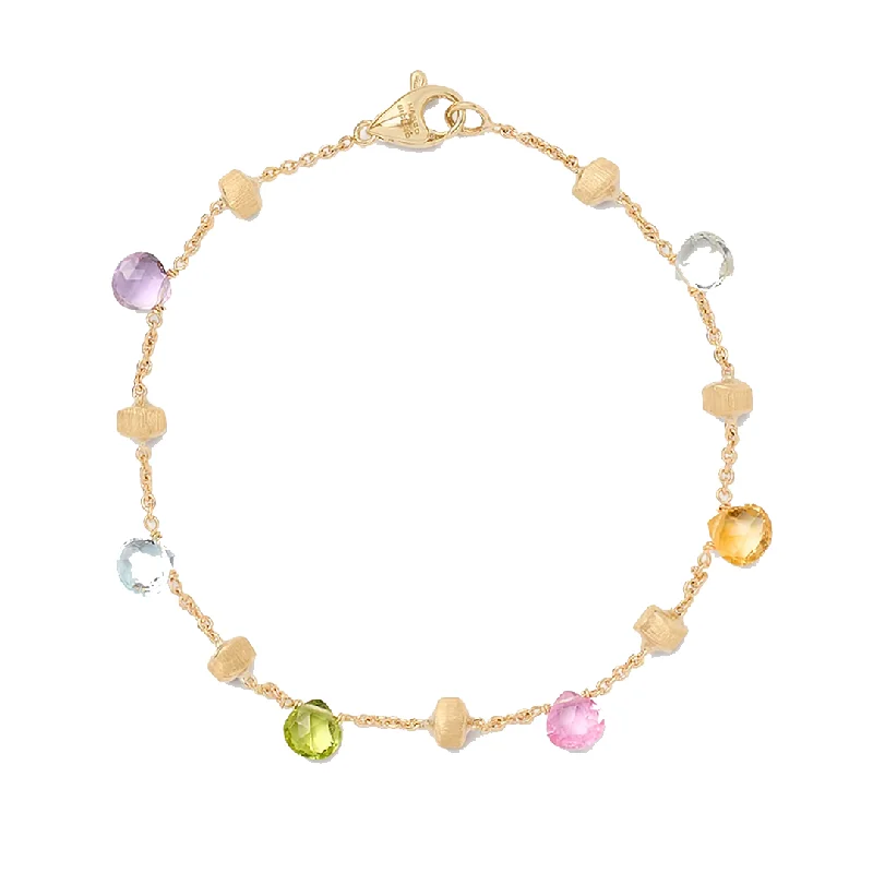 Ladies bracelets bangle trends-Marco Bicego Paradise Color Gemstone Yellow Gold Bracelet BB765