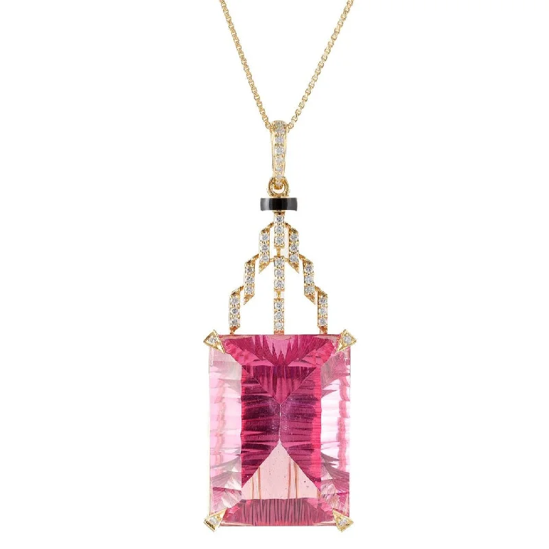 Ladies rings girlfriend surprises-Pink Quartz Pendant Necklace