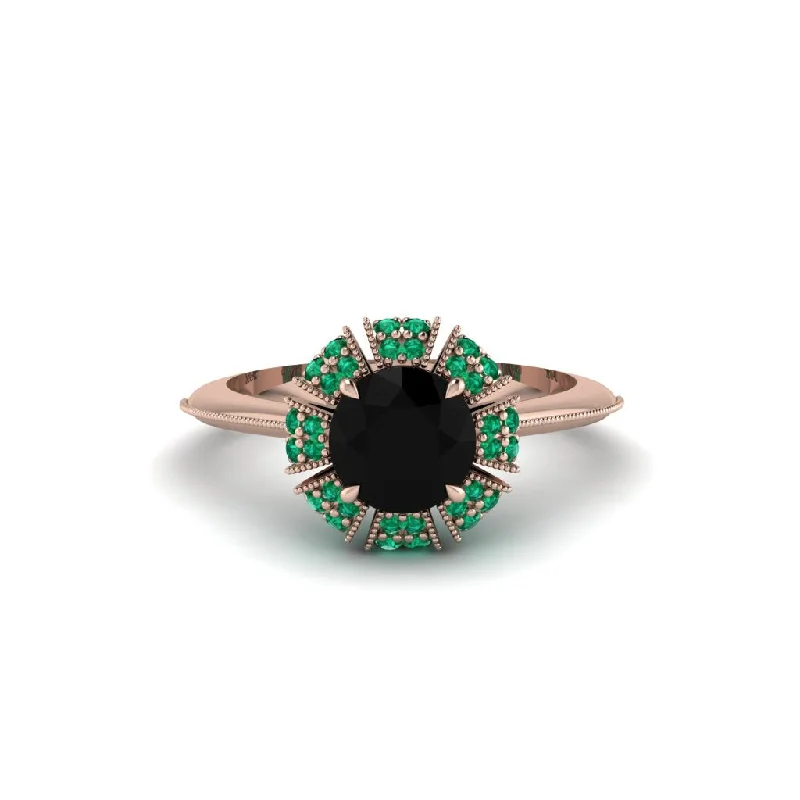 Ladies engagement rings financing plans-Emerald Crown Halo Engagement Ring - Annie No. 23