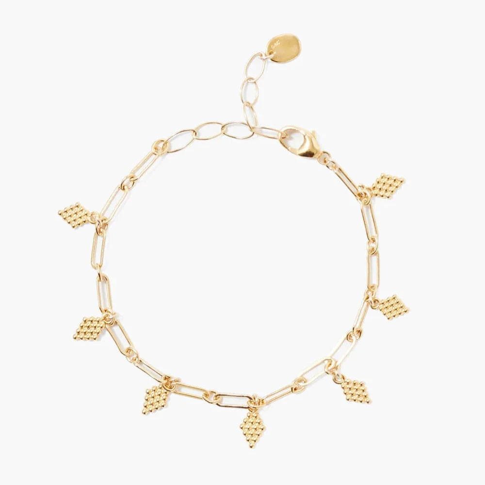 Ladies bracelets bangle trends-Bijou Charm Bracelet in Yellow Gold