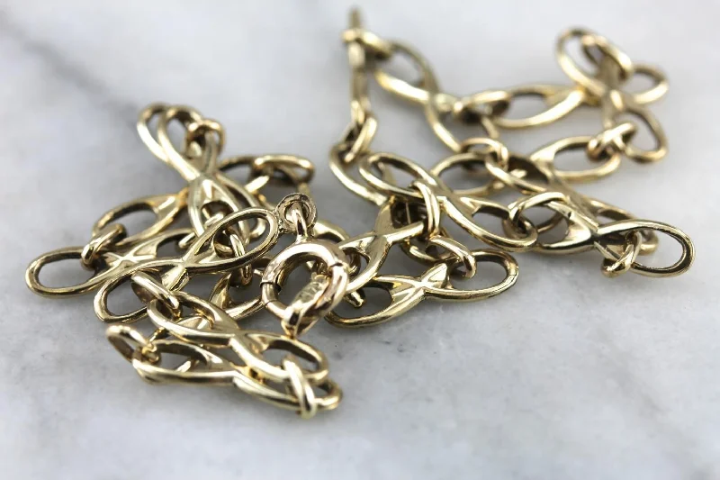 Ladies rings sentimental picks-I Love You to Infinity: Vintage Gold Link Necklace